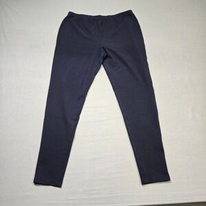 Lafayette 148 New York‎ Women Navy Stretch Pull On Ankle Pants Size Large